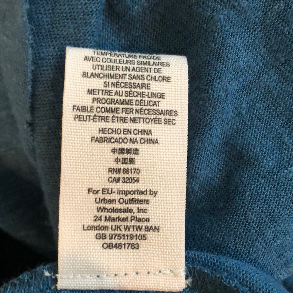 Free People Womens Blue Deep V Dress Medium - Picture 11 of 12